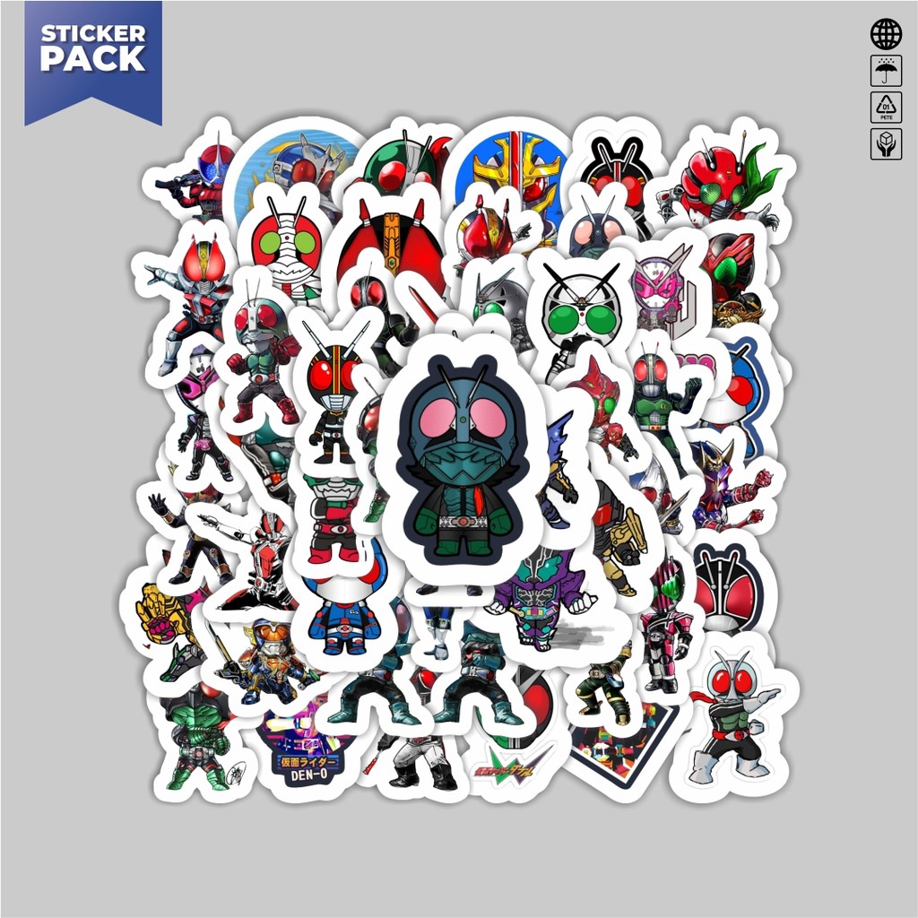 

[100PCS]Stiker Pack Stiker Kartun Kamen Rider Aesthetic Vinyl Anti Air Dekorasi Sticker Laptop Buku Journal Koper Helm Casing HP Gitar Helm Skateboard