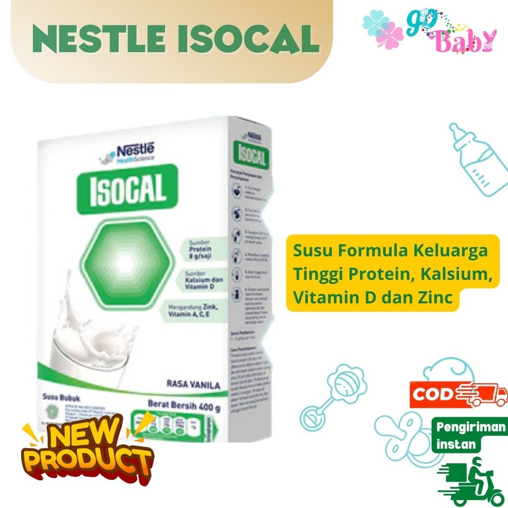 

NESTLE ISOCAL 400GR - Susu Bubuk Keluarga Rasa Vanilla Tinggi Protein, Kalsium, Vitamin D dan Zinc
