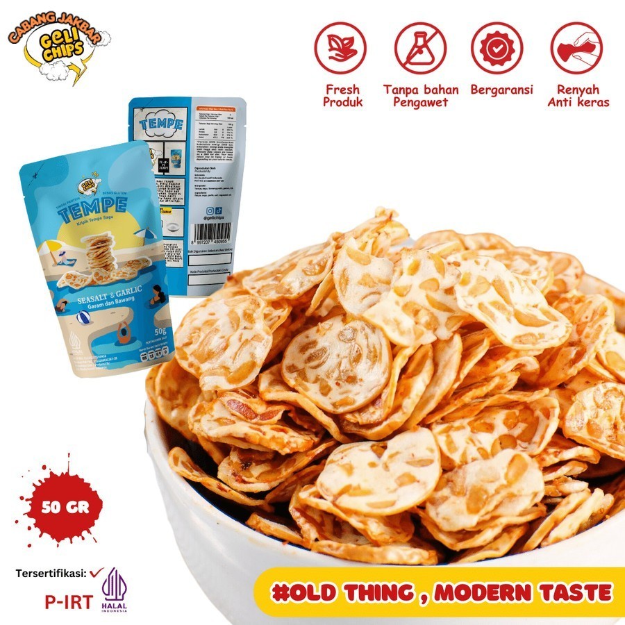 

Keripik Tempe Sagu Kripik Pedas Merk Geli Chips Cemilan Kekinian