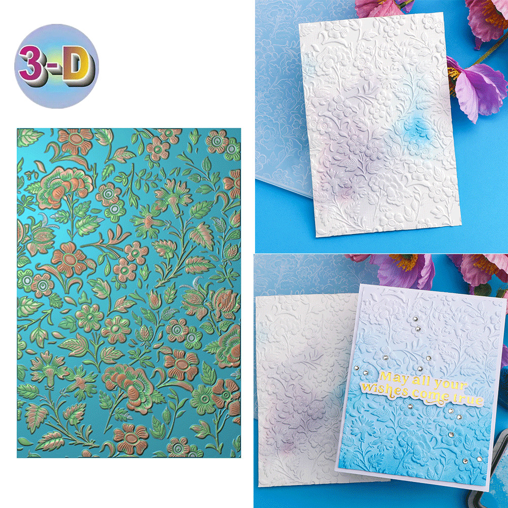 

Flowers 3D Embossing Folder and Matching Dies for Adding Textured Detail To Paper Crafting Card Making Supplies