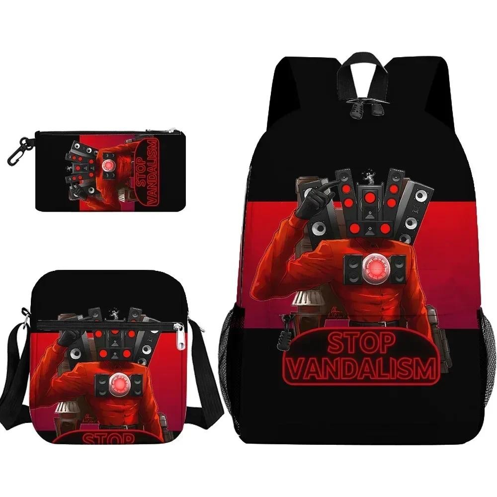 

Game Skibidi Toilet Toilet Backpack Children's Backpack Schoolbag Lightening Zipper Shoulders Gifts Cartoon School Bag Mochila