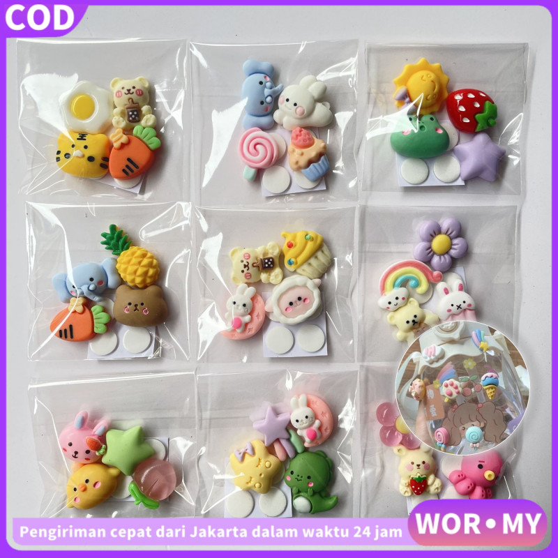 

【WOR·MY】Stiker stereo 3D stiker kartun lucu stiker kulkas DIY stiker ponsel gesper Cangkir air cangkir