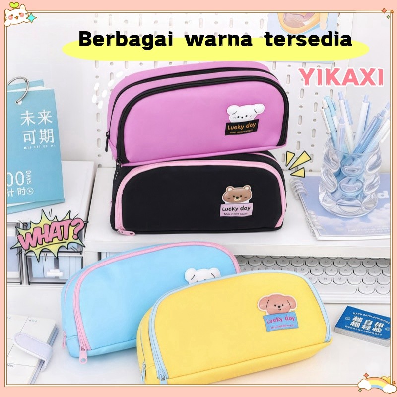 

Tempat Pensil Lucu Kartun Beruang Warna Warni Kotak Pensil Besar Multi Kompartemen tempat pensil kanvas Perlengkapan sekolah dan alat tulis berkapasitas besar, sederhana dan terlihat tinggi
