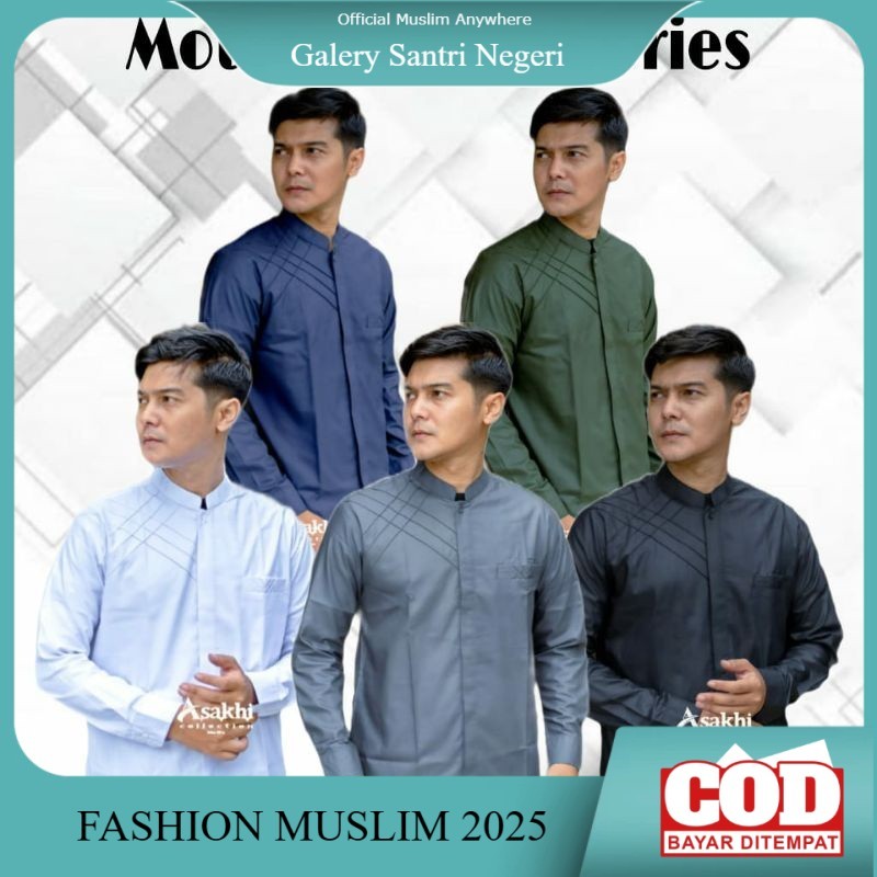 Baju Koko Hadroh Lengan Panjang Terbaru Motif Marvel Asakhi Atasan Muslim Pria Dewasa Baju Muslim Ke