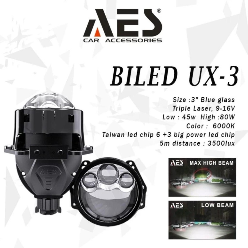 AES UX-3 BILED PROJECTOR 80Watt 3 inch Triple Laser Technology Lens Proyektor Layar Lcd Layar Lcd