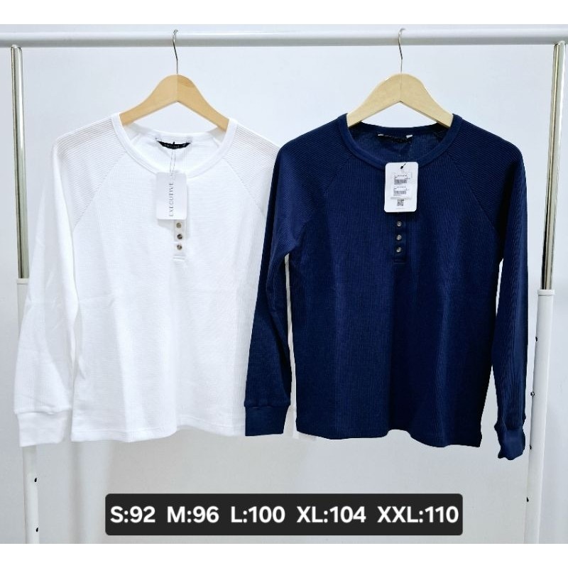 EXECUTIVE BAJU ATASAN LENGAN PANJANG WANITA WAFLE KNIT