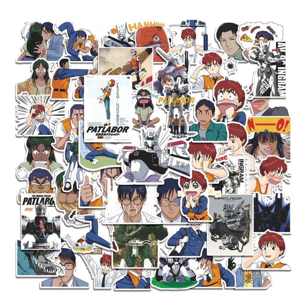 

COD 50 Pcs Stiker Patlabor Robot Anime Lucu Anti Air Untuk Dekorasi Notebook Sepeda Skateboard Handphone DIY