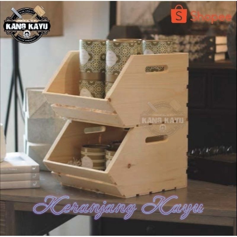 Storage box fruits kotak kayu keranjang buah Multifungsi