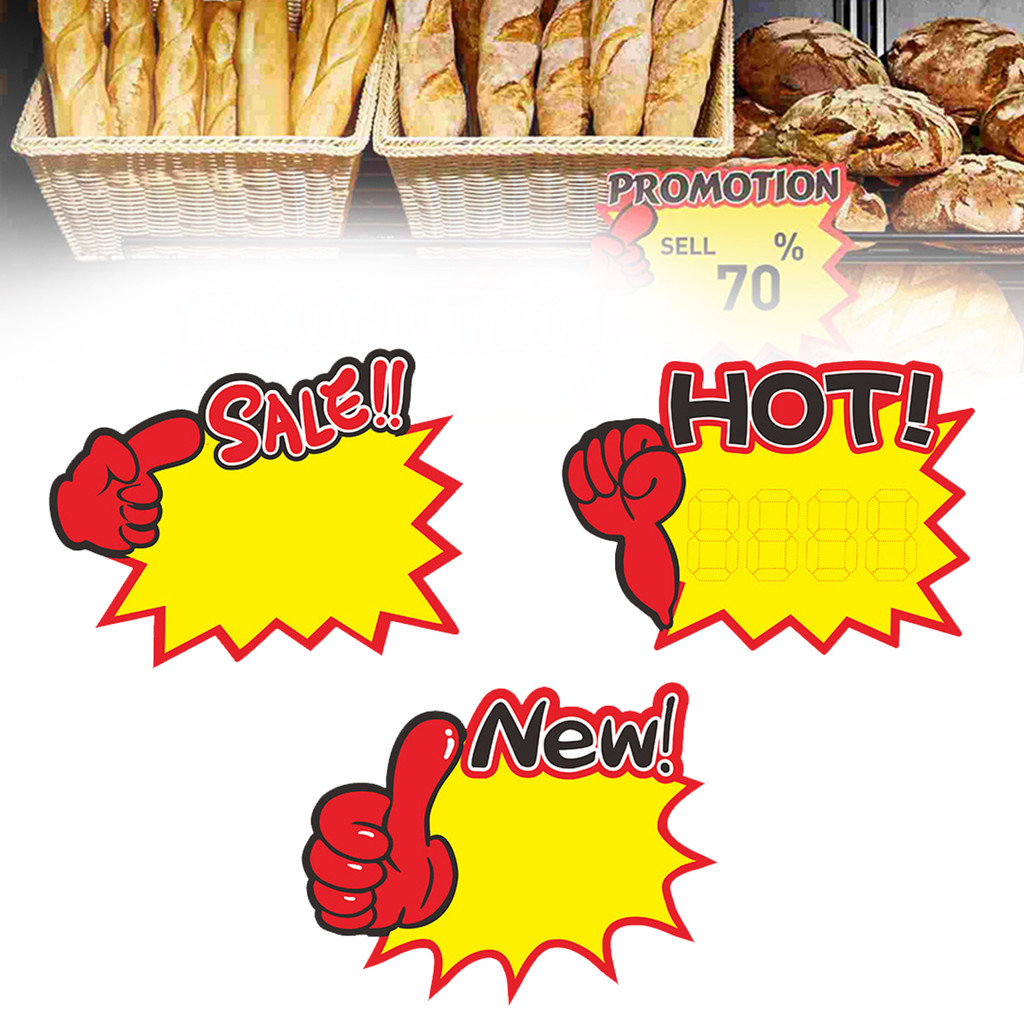 

1/3/5pack Price Tag label harga pop card Promosi 15*11cm stiker ledakan Cepat kering dan tidak ada noda Label toko dan supermarket