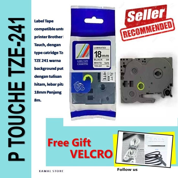 

TZE 241 P Touch tape label compatible BROTHER P-Touch