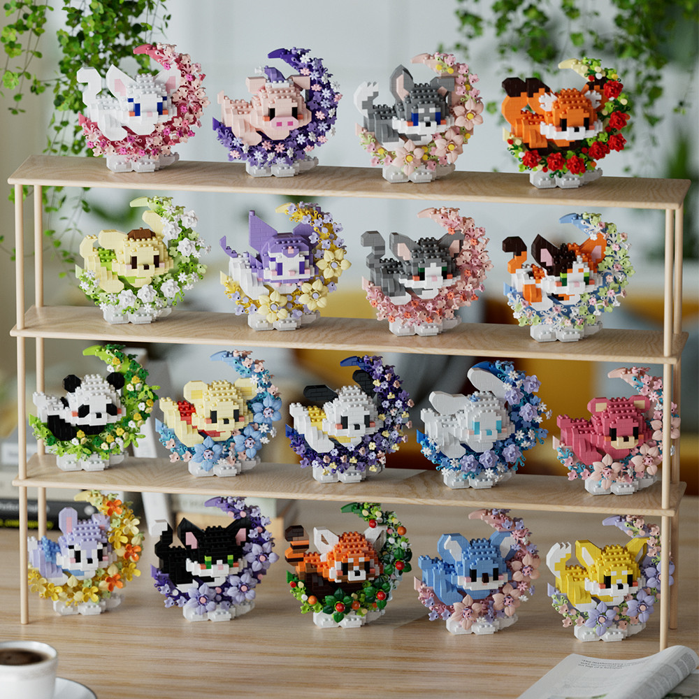 

Mini Dog Cat panda raccoon Cute Pet Small Building Block Model Series Ornaments Children's Toy Christmas Birthday Gifts for Kids
