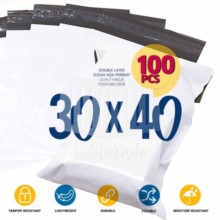 

Polymailer warna plastik packing berperekat premium look murah 100 lbr - PUTIH PREM-EKO