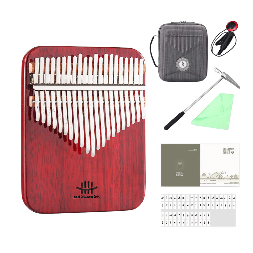 Hluru Professional Kalimba 21 Keys Rosewood, Kalimba 17 keys with case, Thumb Piano Wood Full Solid,