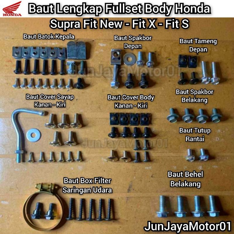 Baut Lengkap Full Set Body Honda Supra Fit X / Baud Lengkap Full Set Body Honda Supra Fit X