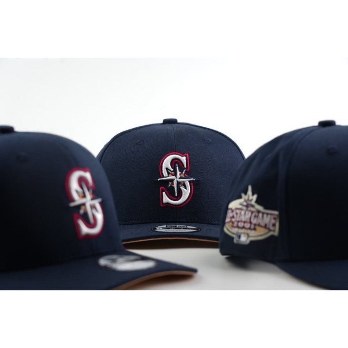 Topi Snapback Original Import Seattle Marines Baseball Cap Distro - Navy LA