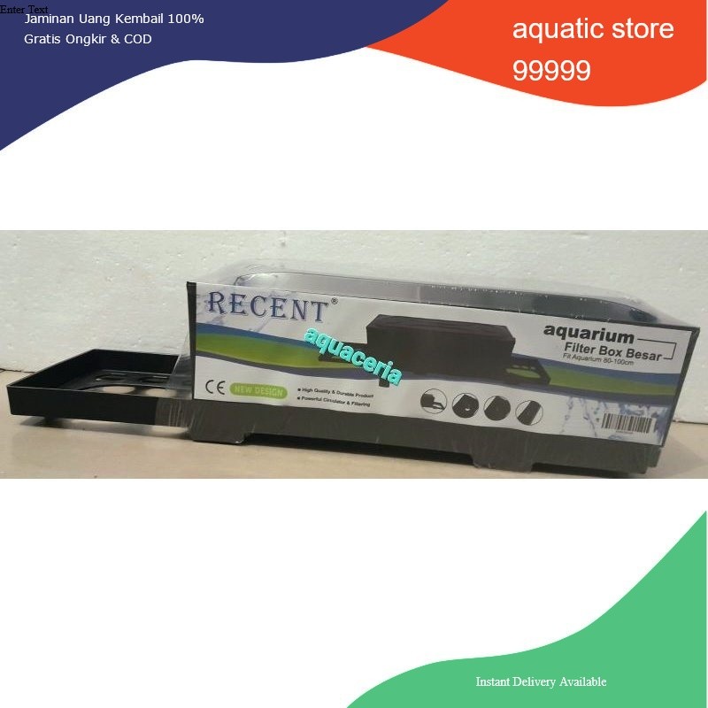 filter box kosong besar recent fit aquarium 80 - 100 cm filter gantung