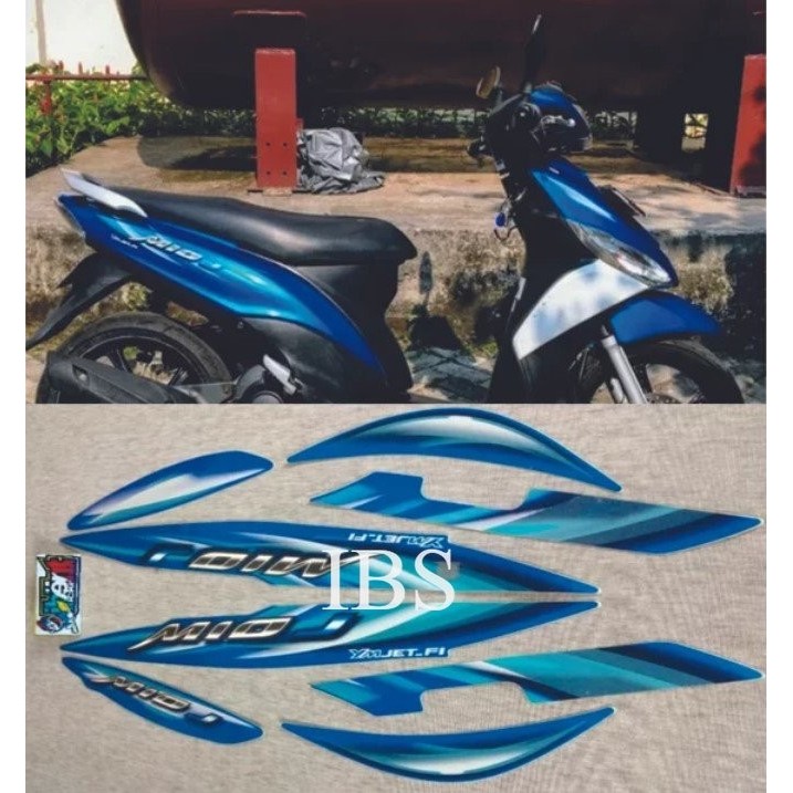 STRIPING MIO J BIRU 2011 STIKER ORI YAMAHA POLET