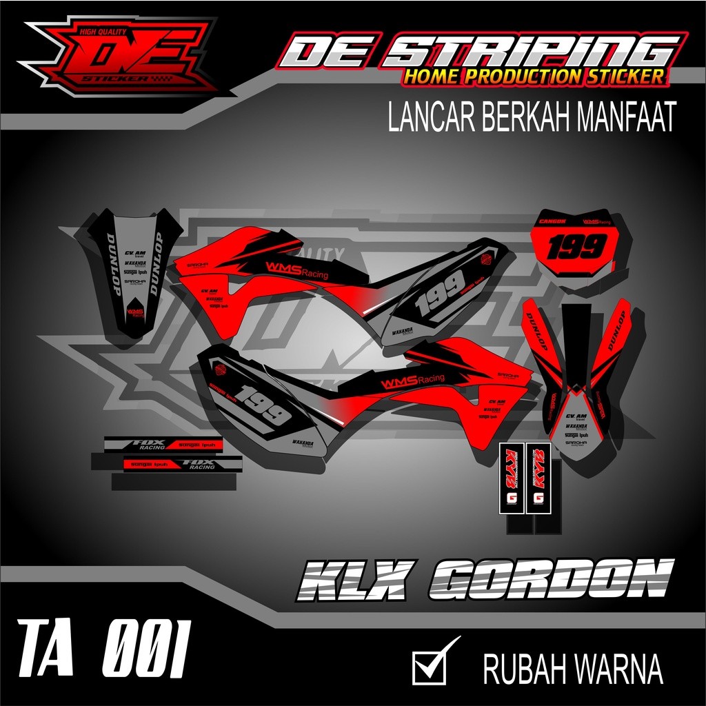 Stiker Striping Motor KLX GORDON Fullbody Stiker Decal KLX GORDON