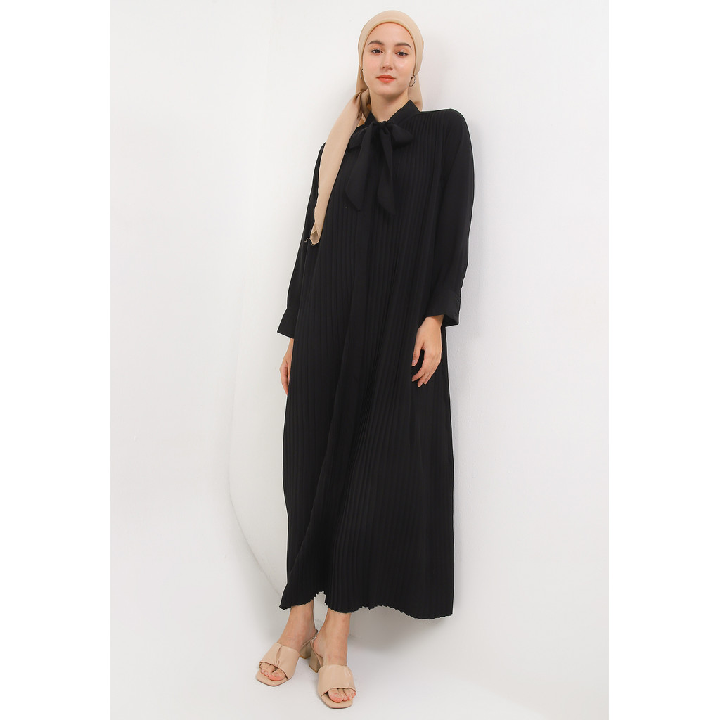 MFMW Maisara Dress Gamis Plisket Jetblack