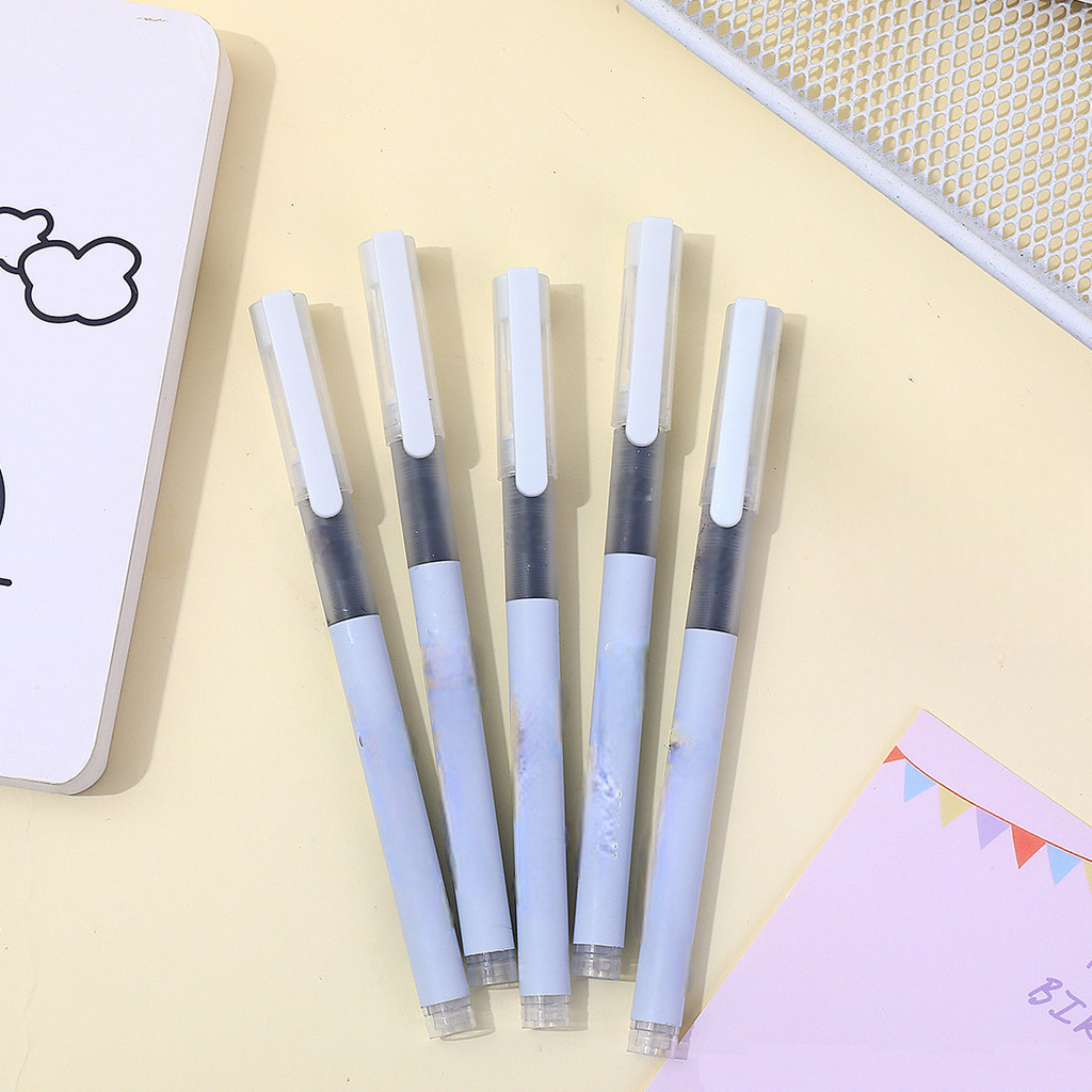 

VIRAL!! PULPEN GEL PURE WHITE EDITION TINTA HITAM 0,5 MM UJUNG RUNCING ISI 5 PCS