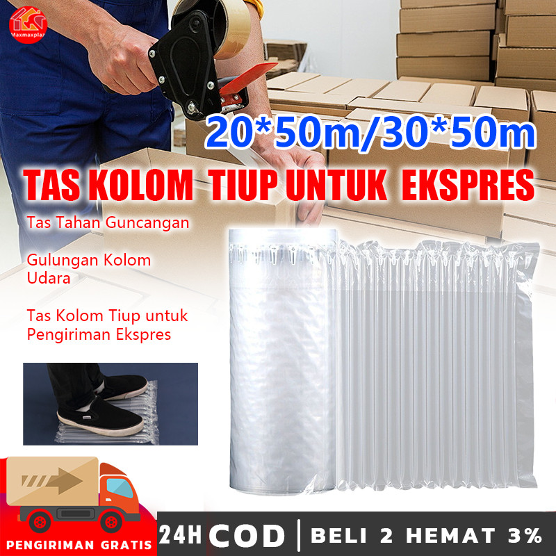 

50m Poly Air Bubble Wrap 20cm/30cm Bubble Wrap Roll Anti Pecah Air Bubble Bag Bubble Packing