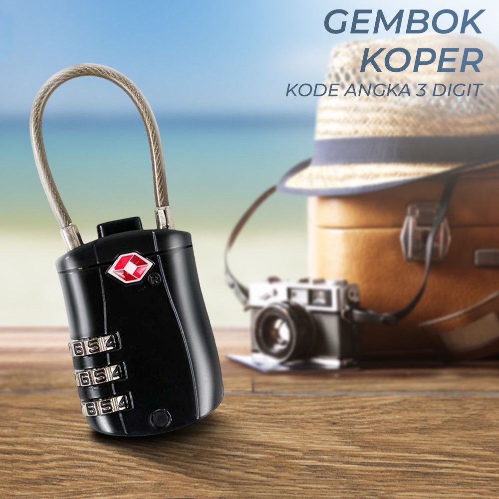 

- TRAVELSKY Gembok Koper TSA Suitcase Padlock Kode Angka 3 Digit - TSA007 -