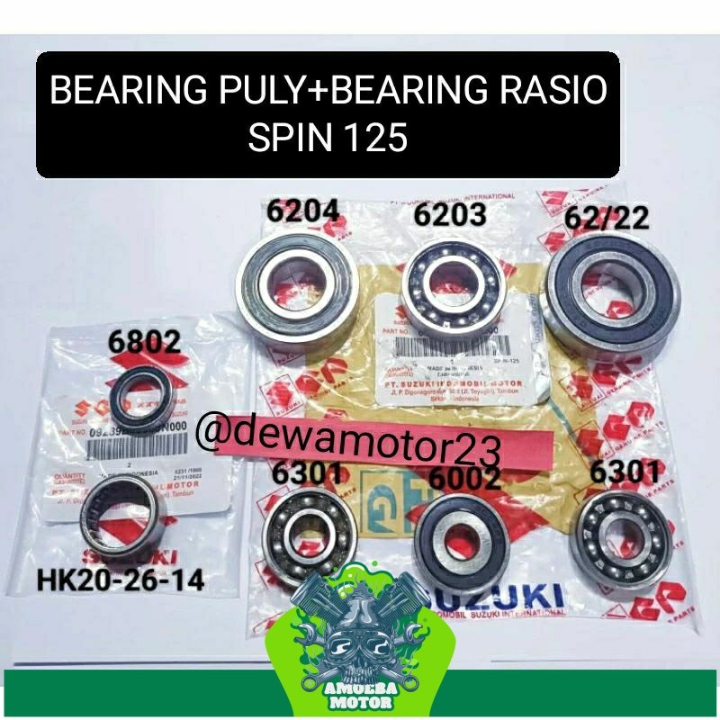 bearing rasio set spin 125+bearing puly plus bearing klaher bak blok cvt spin