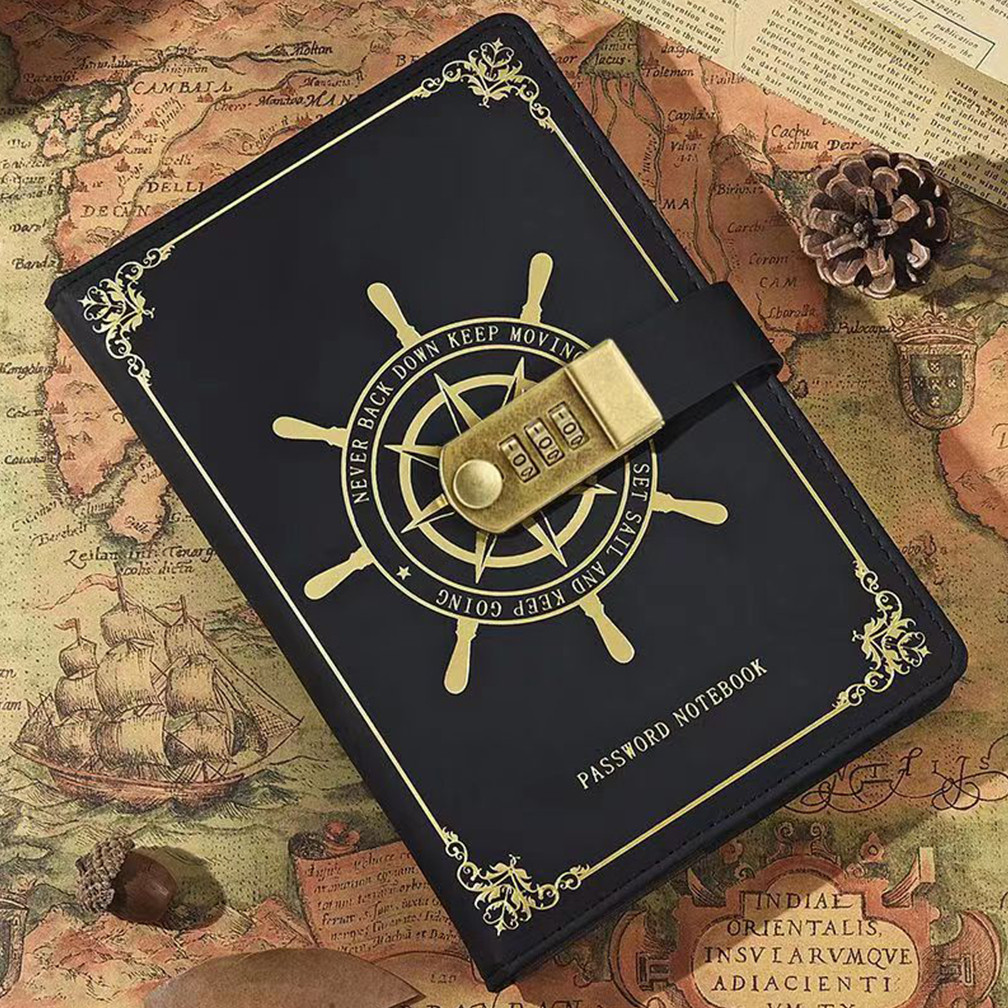 

A5 Magic Notebook Vintage Code Book with Lock Diary Thick Durable Stationery Student Office Gifts School Supplies For Girls Boy