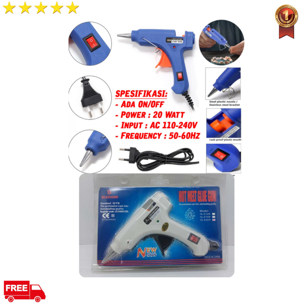 

Alat Lem Tembak - Glue Gun Kecil FCC 20 Watt On/Off / B N