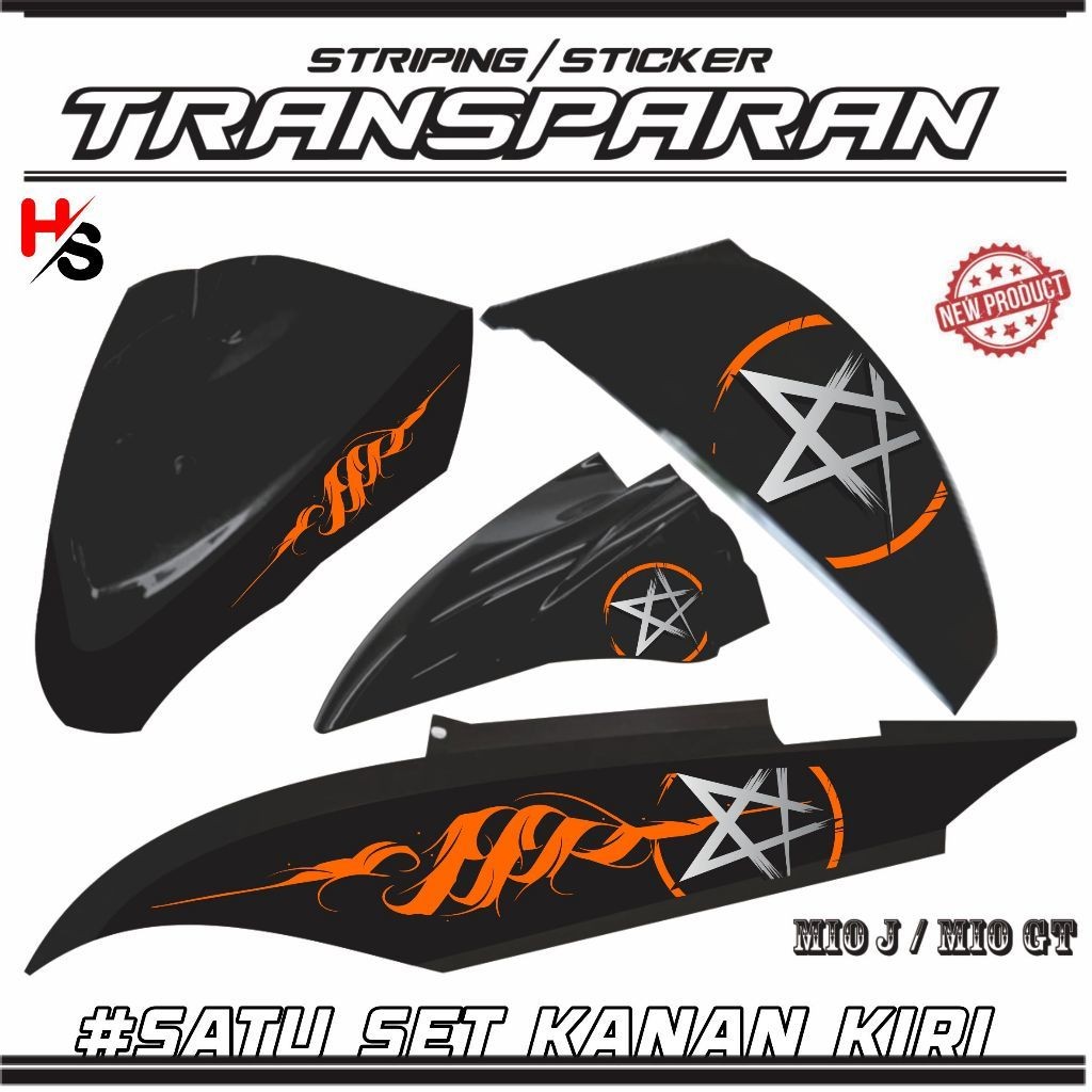 STRIPING TRANSPARAN MIOJ / MIO GT STIKER UV MOTIP NEW 22C VARIASI MOTOR