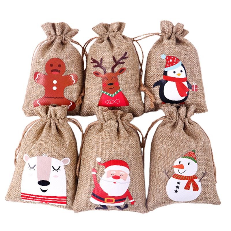 

Christmas Advent Calendar Bags 24 Days Countdown Gift Bag Hangings Candy Gift Bags With Drawstring Reusable Countdown Gift Bag
