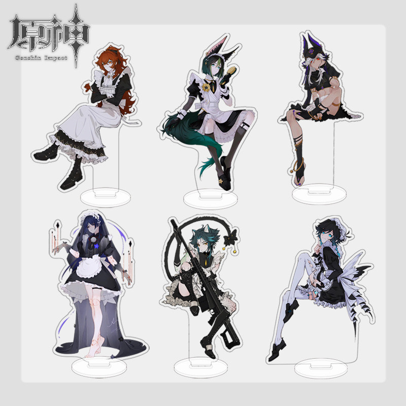 2025 Anime Genshin Impact Coffee Shop Acrylic Stand Figure Model Plate Desk Decor Gift Tartaglia Xia