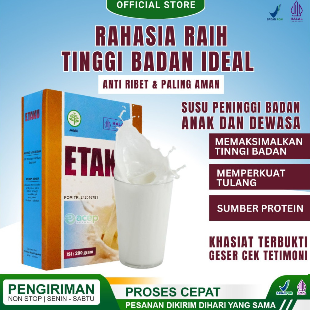 

Etaku Goat Milk - Susu Etawa Bubuk Solusi Untuk Peninggi Badan Sesak Nafas Asma Dan Kolesterol