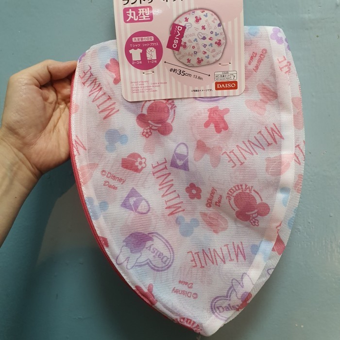 laundry net daiso round - pink