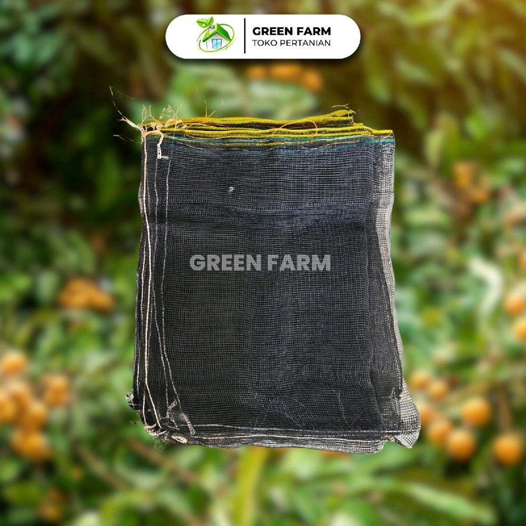 10 Karung Hitam Baru Plus Tali Bungkus Buah Klengkeng Matoa Cover Buah Bungkus Klengkeng 40x58cm Jar