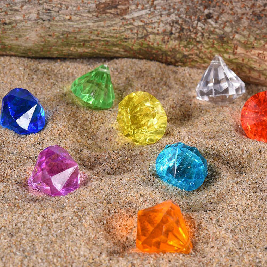 

10pcs Diamond Set With Treasure Pirate Box Diving Pool Toy Underwater Swimming Toy For Kids