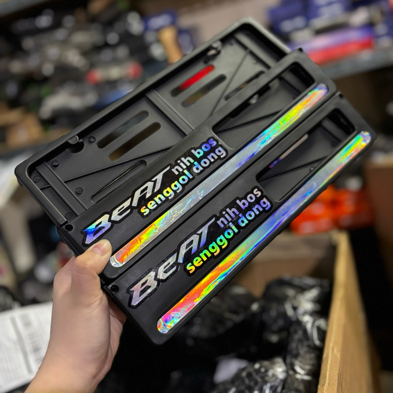 DISKON Bingkai Plat Nomor Motor List Hologram Atas Beat Senggol Dudukan Plat Nomor Motor List Hologr