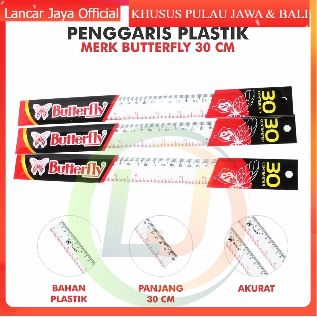 

[ATK] PENGGARIS BUTTERFLY 30CM 1 PCS | GARISAN MIKA 30CM | PENGGARIS BUTERFLY