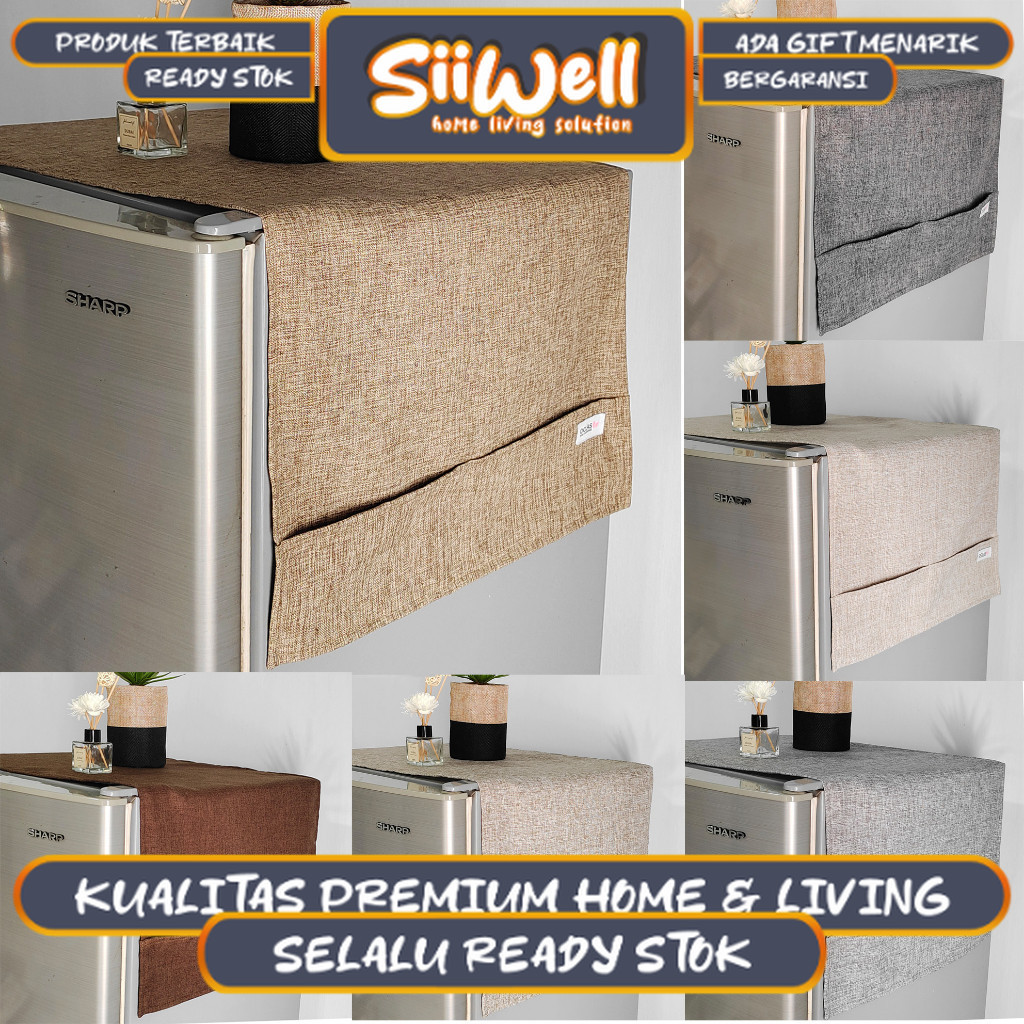 TUTUP KULKAS DENIM POLOS  /TUTUP KULKAS KAIN AESTHETIC / COVER KULKAS MINIMALIS  / TAPLAK KULKAS  / 