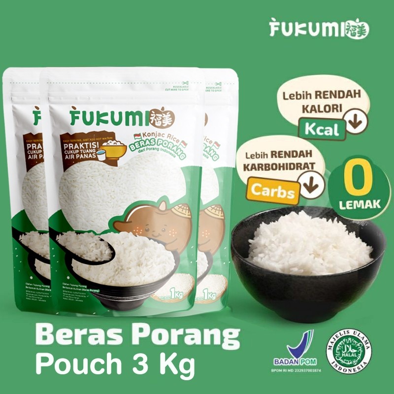 

Beras Porang 3Kg Fukumi Beras Instan Konjac Rice / Shirataki
