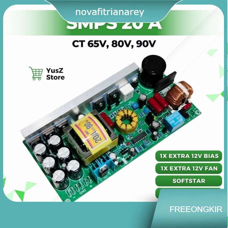 SMPS 20a ct 80v 20 amper 65v, 90v for Audio Power supply unit