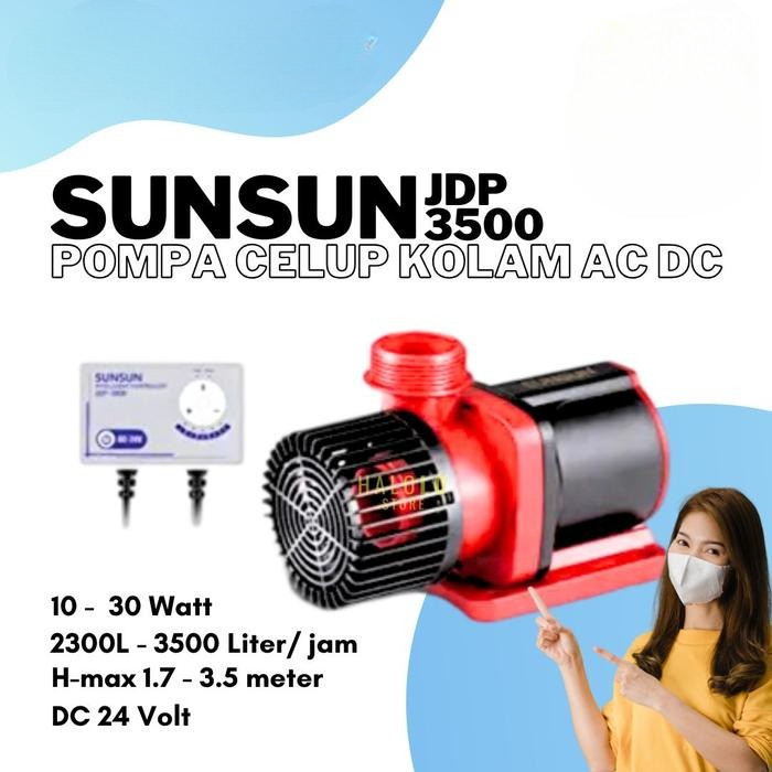 Pompa Celup Kolam Ikan Pompa AC DC SUNSUN JDP 3500 WiFi Control DC Pump