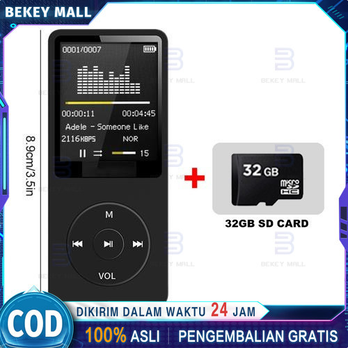 NEW BEKEY MP4 Player Bluetooth MP3 Mini Player Bluetooth MP3 Bluetooth Speaker Free 32GB Card