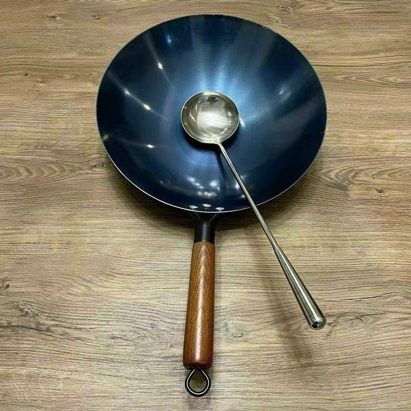 UR Wajan Baja gagang Seasoning Kuali gagang kayu Nasi Wok Kitchenware