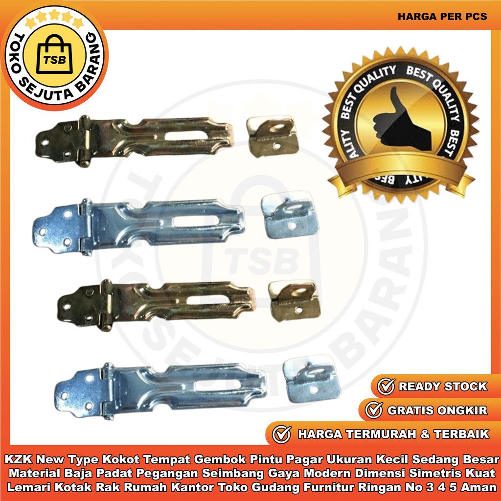 KZK New Type Kokot Tempat Gembok Pintu Ukuran Kecil Sedang Besar Material Baja Padat Pegangan Seimba