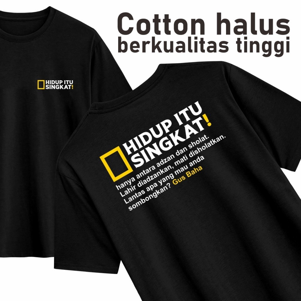Baju Kaos Distro 30s Kata Kata Santri Dakwah Gus Baha