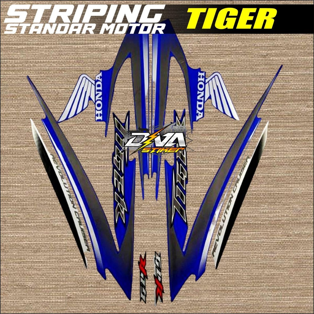 striping lis stiker standar ori Tiger Revo TIREV 2009 Biru stiker ori Tiger Revo striping Tiger 2009
