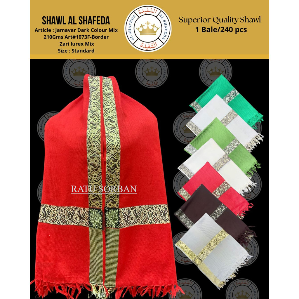 Sorban Hijau NU Asli India Hitam Garis Emas - Sorban Hitam - Sorban Kashmiri Hitam - Sorban Panjang