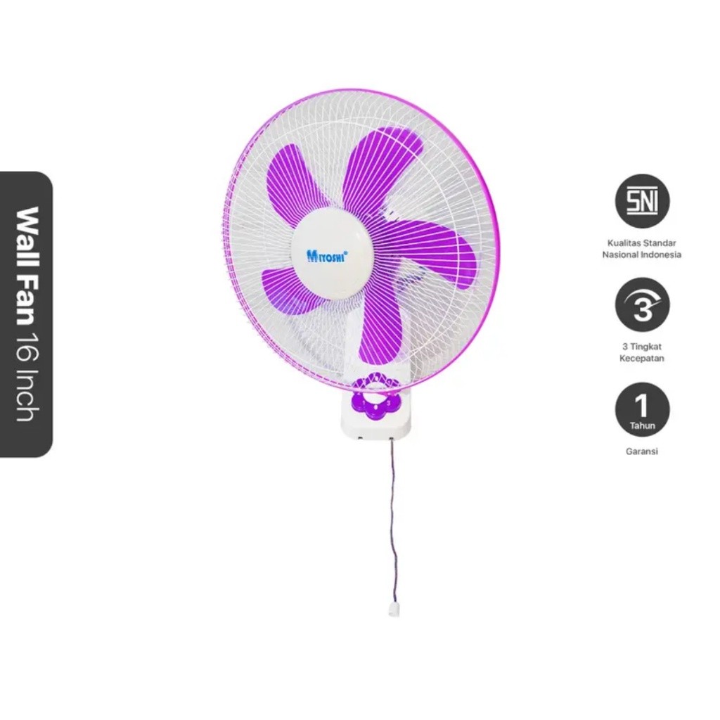 Miyoshi Kipas Angin Dinding 16 inch 1607 - Wall Fan 16" Bergaransi (K)