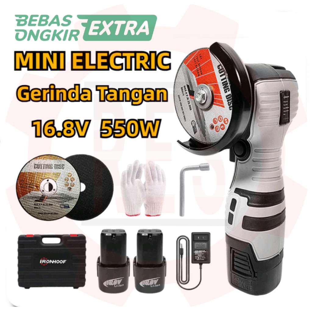 MINI Mesin gerinda tangan 2 Batrei 16.8V Cordless Tanpa kabel Praktis